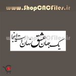 وکتور شعر سنگ مزار یک جهان عشق نهان است اینجا