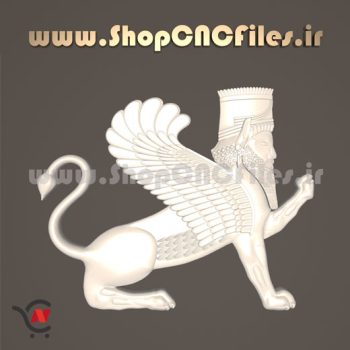 طرح سه بعدی ابوالهول پارسی شیر بالدار مرد بالدار